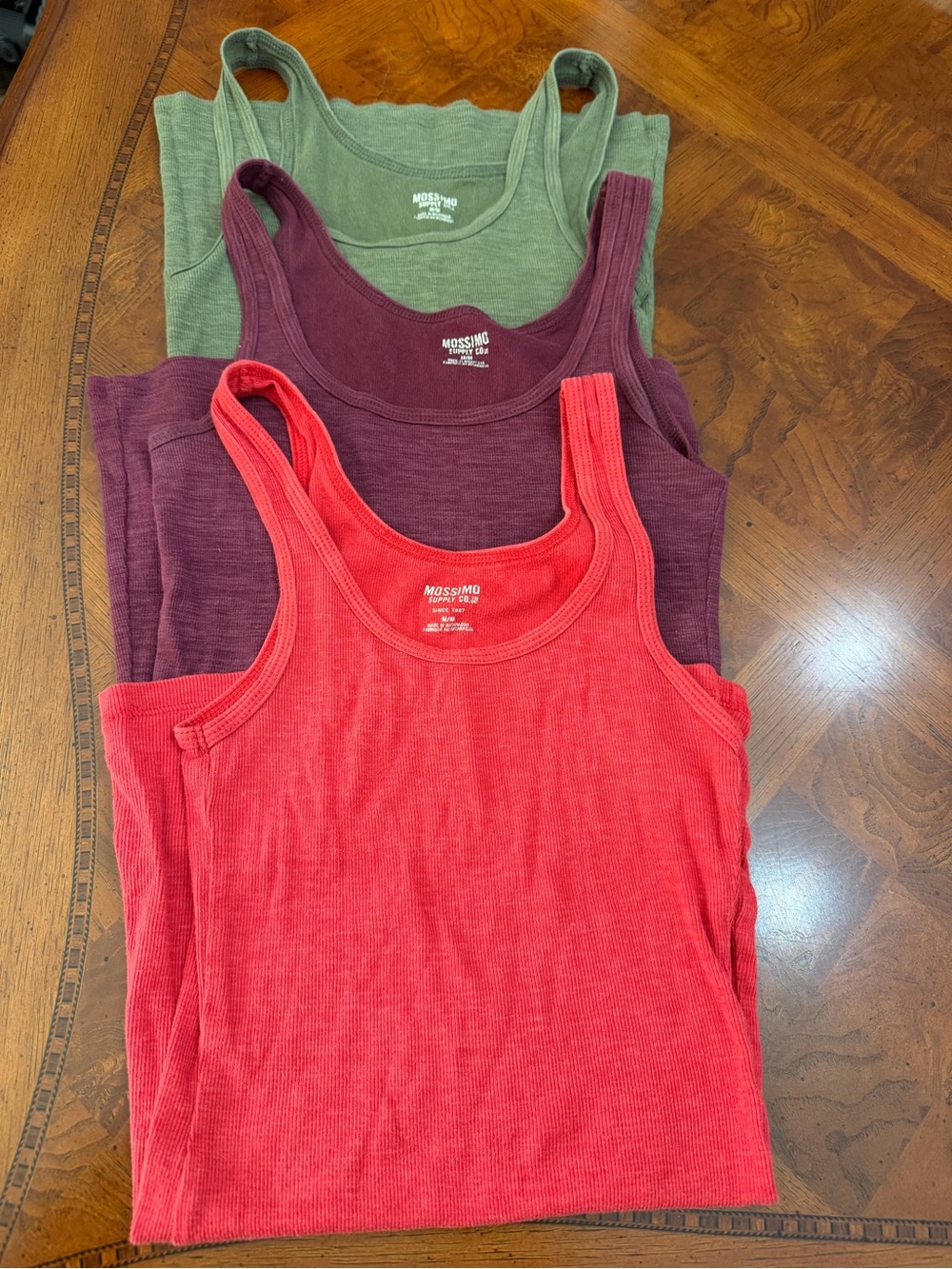 Lot of 4 Mossimo Supply Co. Ribbed Tank Top - Red,Green,Maroon & 1 lace back